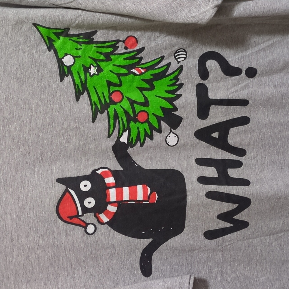 Funny Christmas Cat Shirt 2XL Unisex - Picture 2 of 3